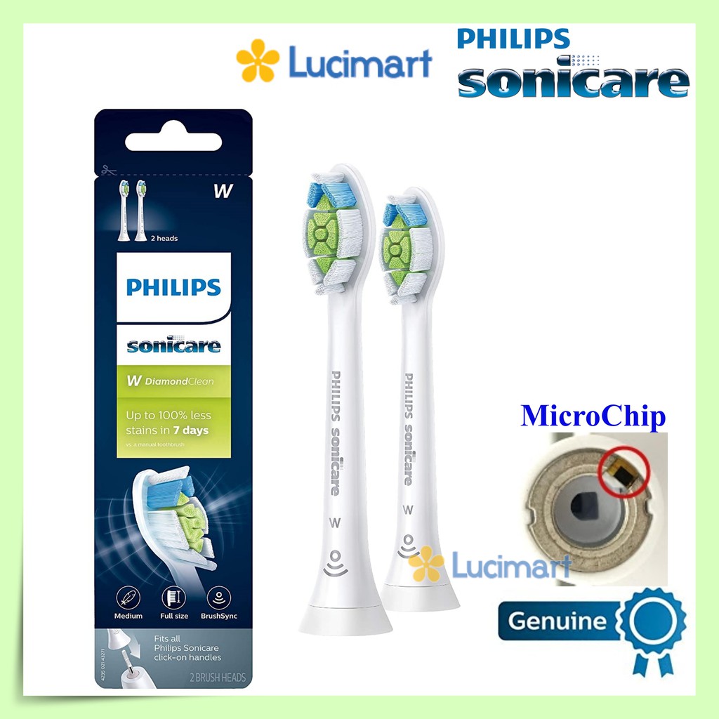 Đầu bàn chải điện Philips Sonicare W DiamondClean Replacement Brush Heads [Hàng Mỹ]