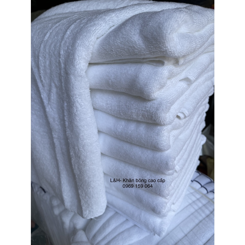Khăn tắm trắng Khách sạn, Resort xuất dư, KT 70x140cm, nặng 500g