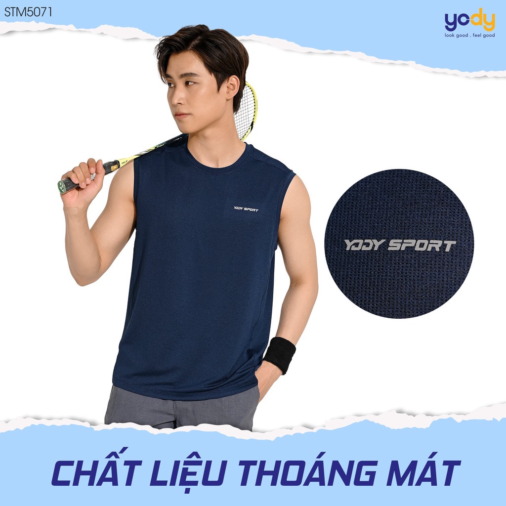 Áo ba lỗ T- Shirt thể thao Tanktop Nam YODY co giãn thấm hút mồ hôi - STM5071