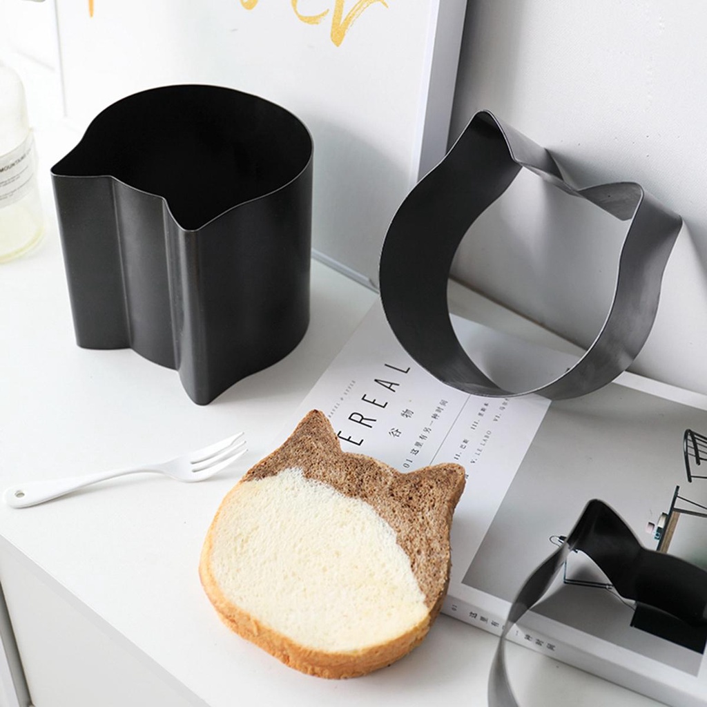 Khuôn Làm Bánh Mì Bằng Thép Không Gỉ Chống Dính Hình Mèo