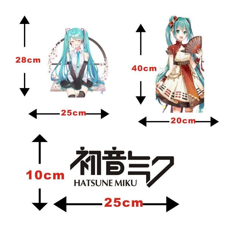 1 Set Miếng Dán Máy Tính Hình Hoạt Hình Hatsune MIKU Chất Lượng Cao