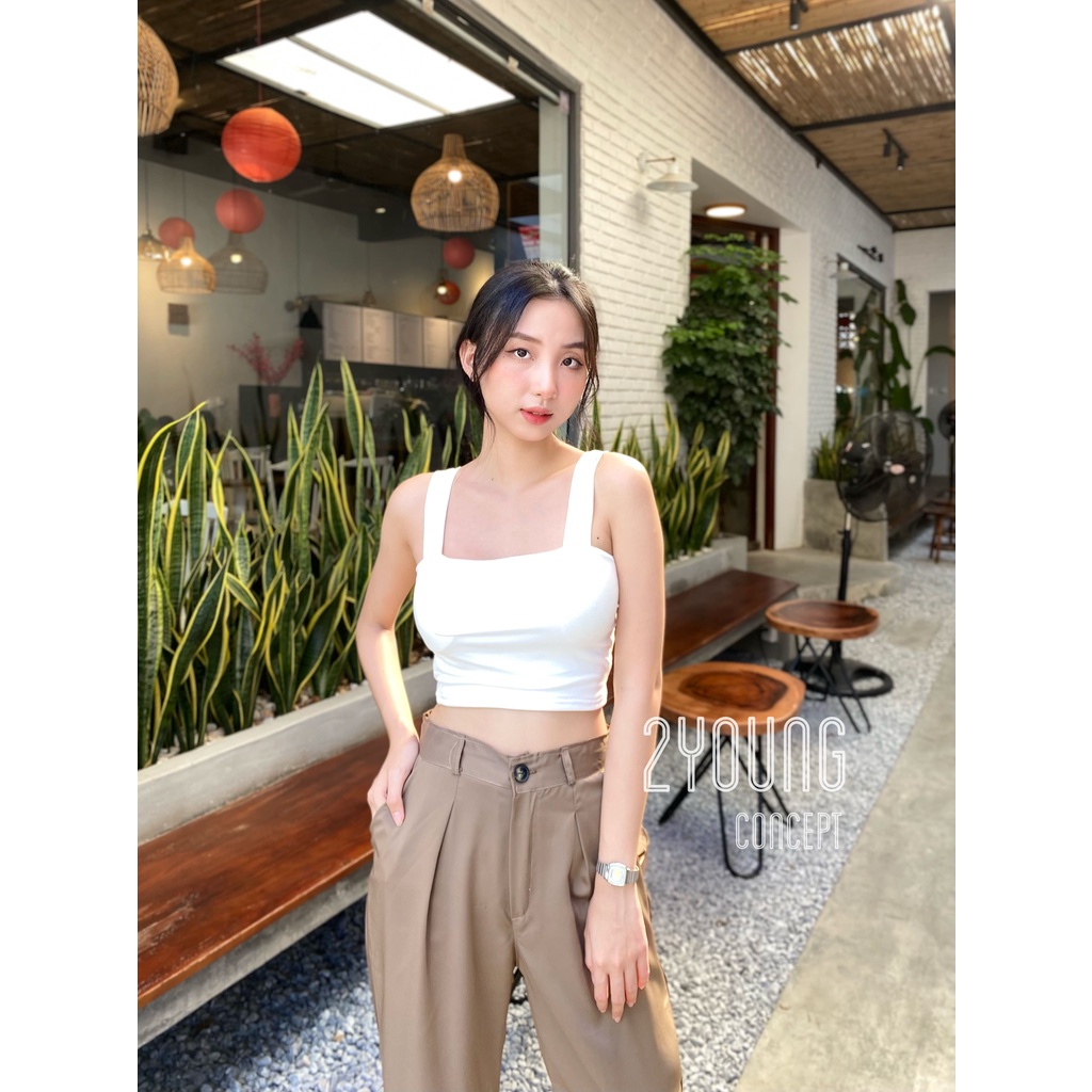 Áo hai dây bản to dáng croptop, mút đệm ngực  A1620
