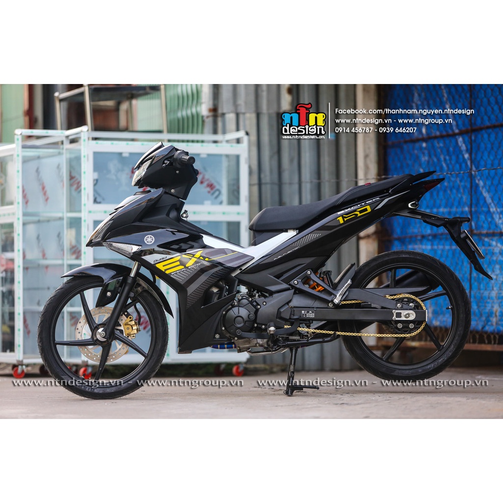 Tem /decal Rời Dán Xe Exciter 150 Mẫu Zin 2021 Đen Xám Vàng Cực Đẹp, Hàng 3 Lớp Chất Lượng Cao