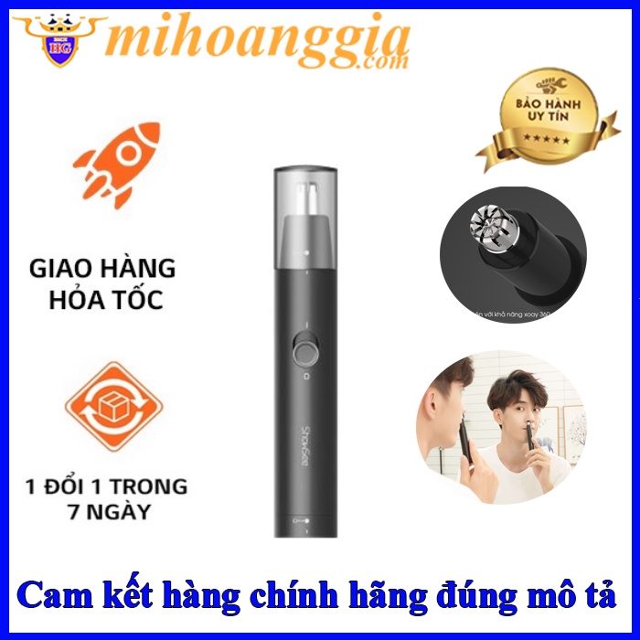 Hoả tốc | Máy tỉa lông mũi Xiaomi ShowSee C1-BK | Cầm tay có thể tháo rời với dao cắt hai lưỡi xoay 360 độ | MIHOANGGIA
