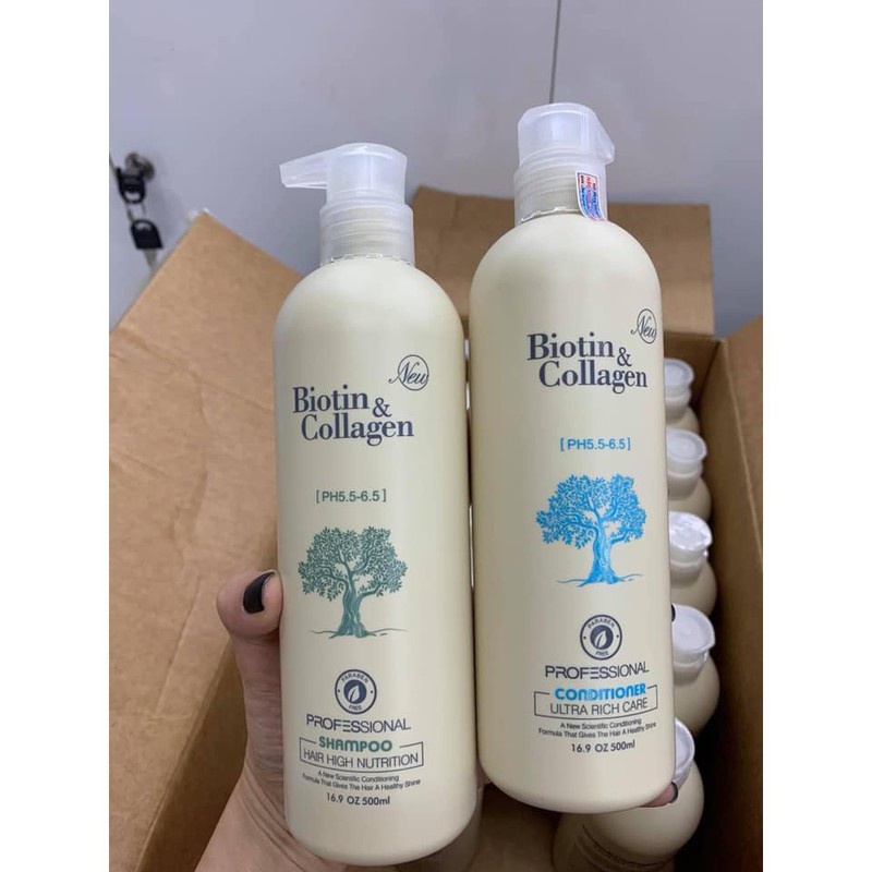 FreeShipCặp Dầu Gội Xả Biotin Collagen Vàng | Phục Hồi Kích Thích Mọc Tóc ⚜️Hàng Chính Hãng⚜️ Ⓒ - BX2530