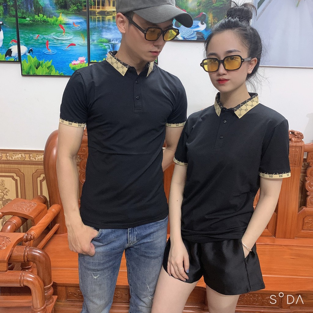 Áo polo đôi nam nữ chất cotton 100% Aru Shop - Bán Hàng Có Tâm