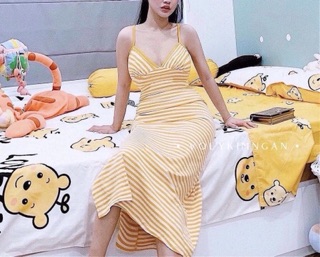 Váy 2 dây kẻ sọc cúp ngực❣️