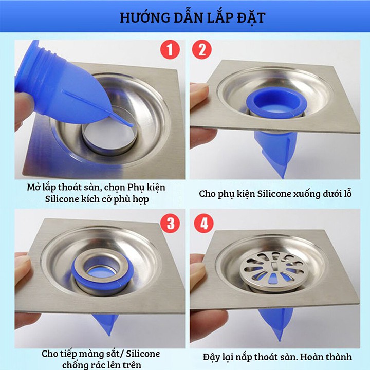 Phụ kiện Silicone lắp thoát sàn chống mùi hôi ngăn vi khuẩn trào ngược lên, ngăn mùi hôi nhà vệ sinh