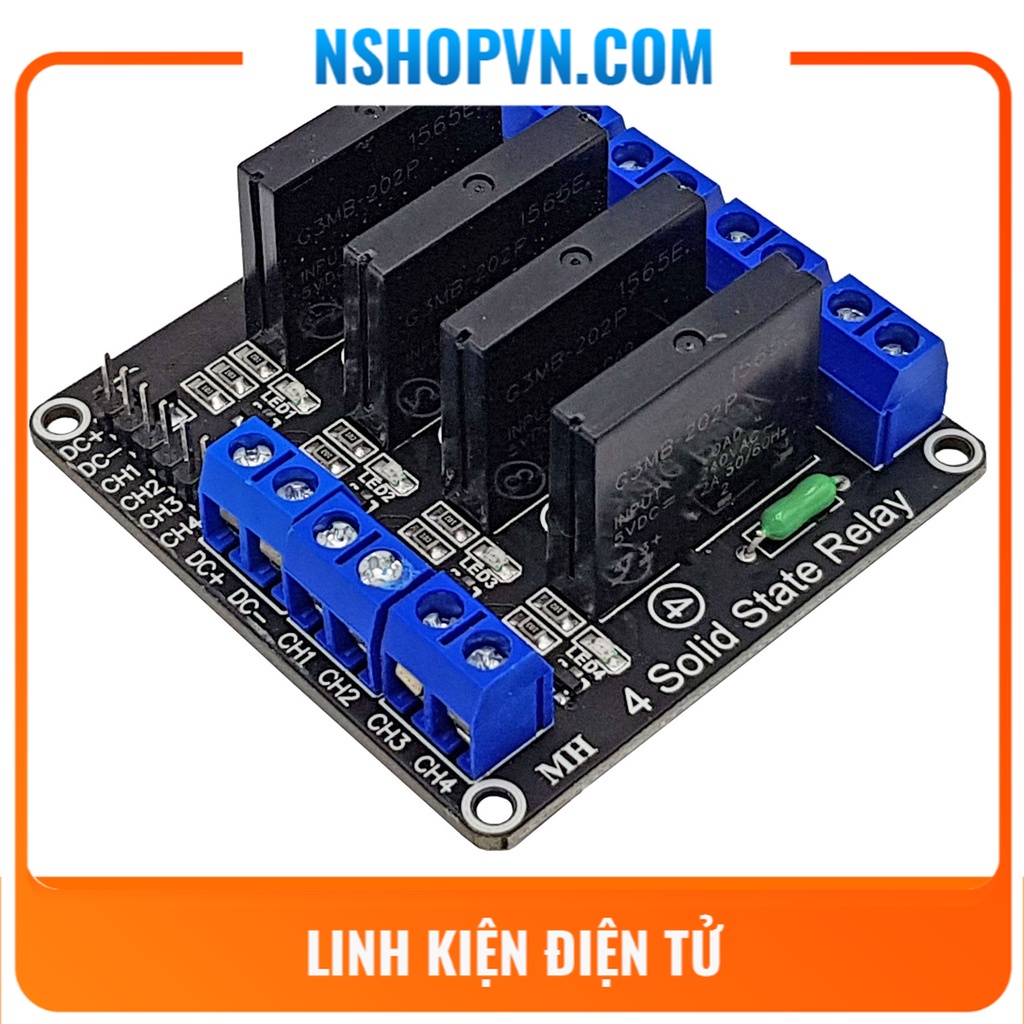 Module 1/2/4 Relay Rắn SSR 5VDC đóng ngắt điện thế AC với công suất tối đa 250V 2A