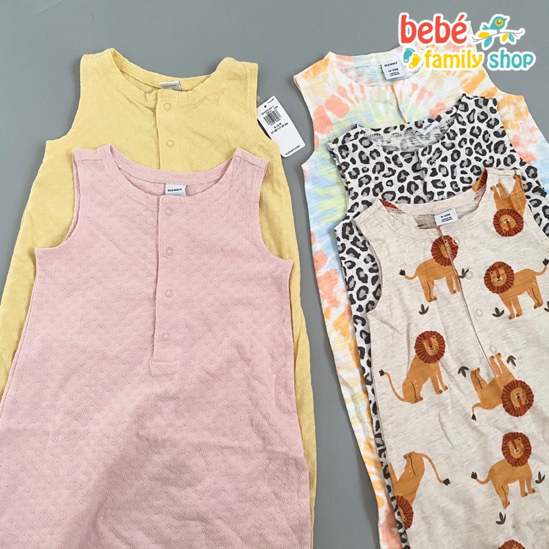 Jumpsuit sát nách Oldnavy cho bé trai, bé gái/ Body đùi cho bé gái, bé trai xuất dư dáng dài - DGO - bebefamilyshop