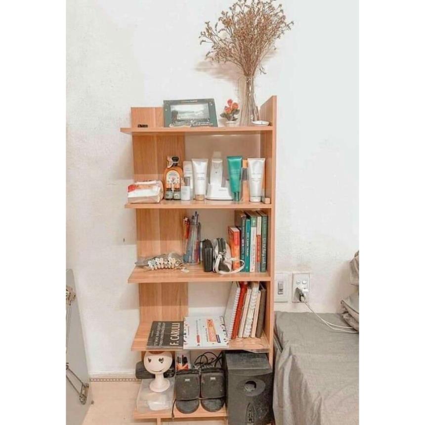 Kệ góc tường 5 tầng màu gỗ, đa dạng màu sắc tiện dụng, chất gỗ MDF dày 12mm dễ lắp ráp kích thước 120x40x15cm BIG SALE