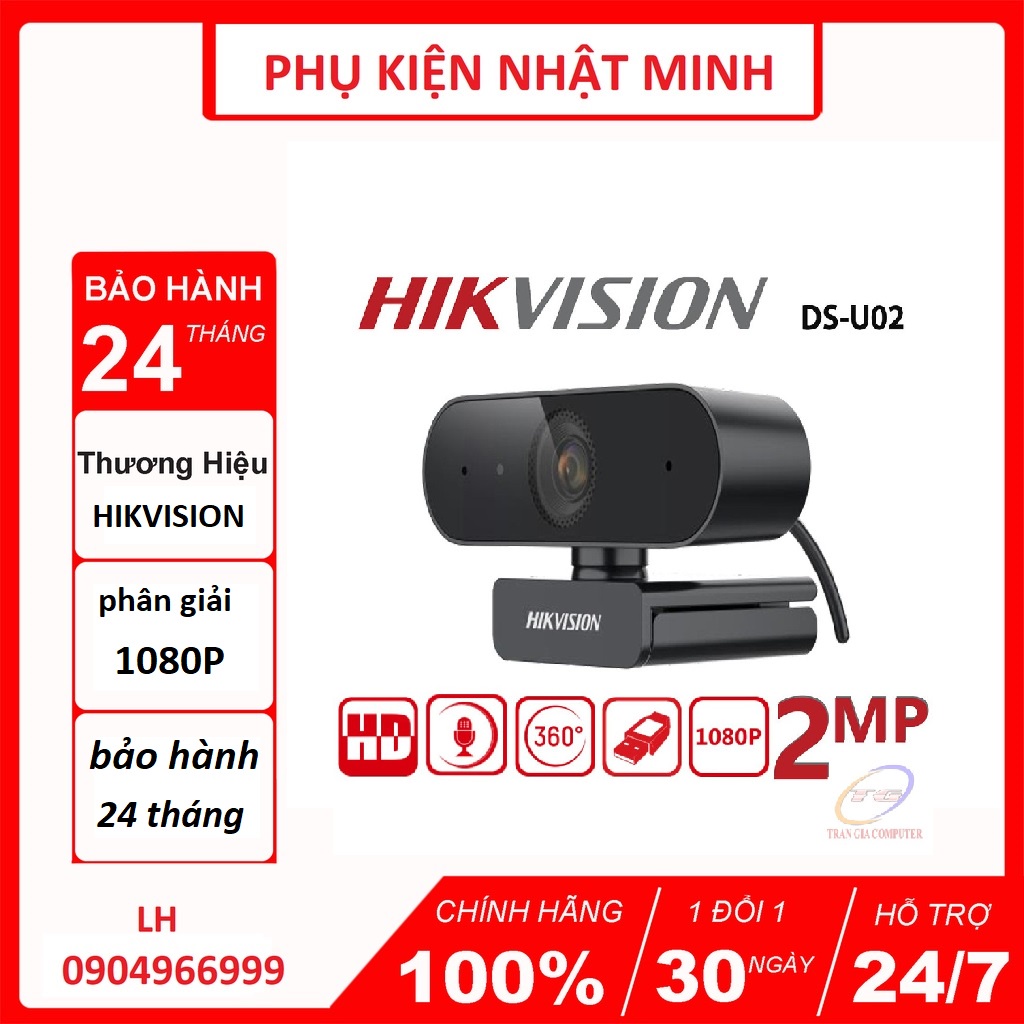 [CHÍNH HÃNG] Webcam Máy Tính PC Hikvision U02 Full HD 1920x1080P Có Mic/ Livestream, Dạy & Học Online | WebRaoVat - webraovat.net.vn