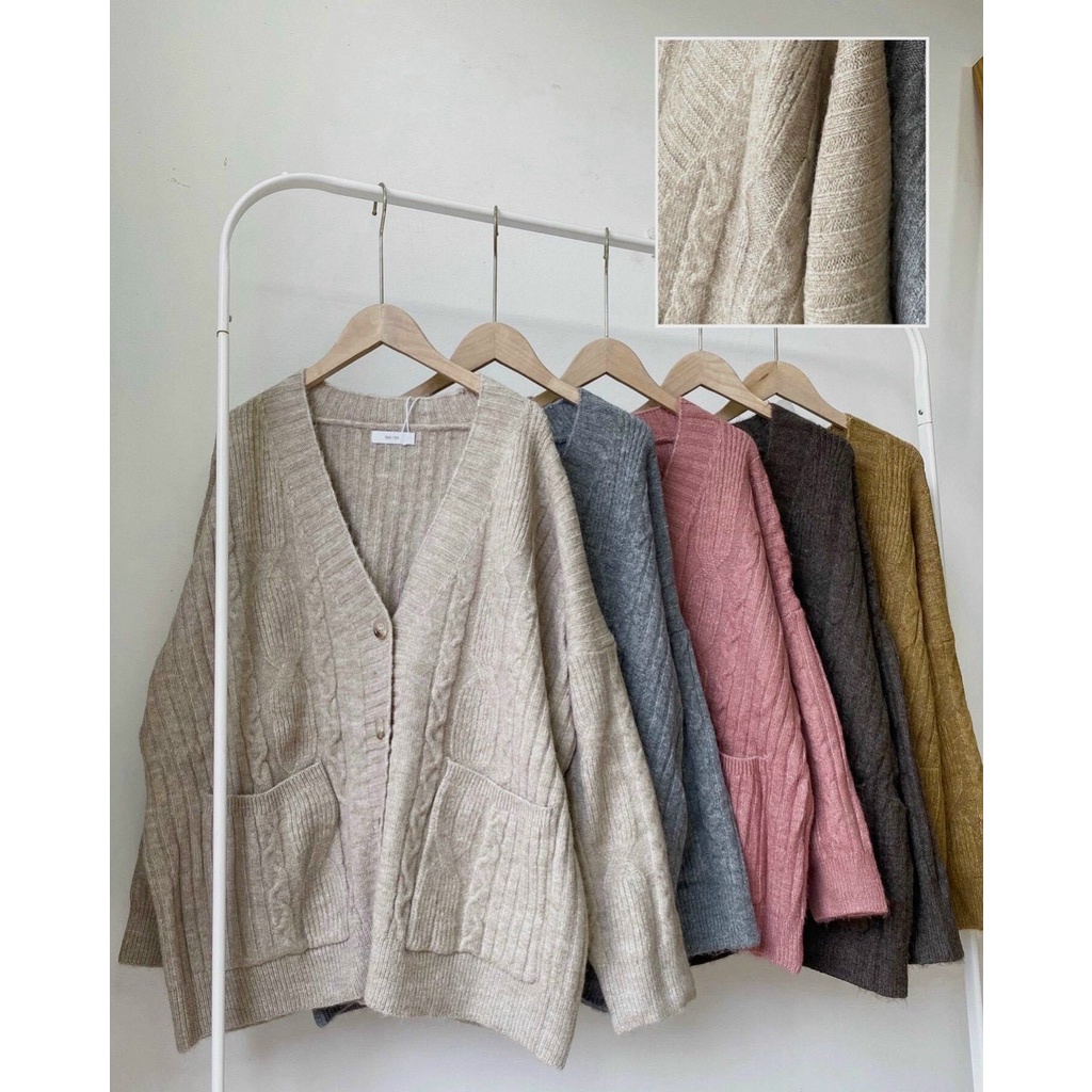 Áo Khoác Len Nữ Áo Cardigan Len Nữ Hàng Quảng Châu Chất Đẹp Tag no.no Form Rộng Dày Dặn Chuẩn Mẫu Mặc - TG68