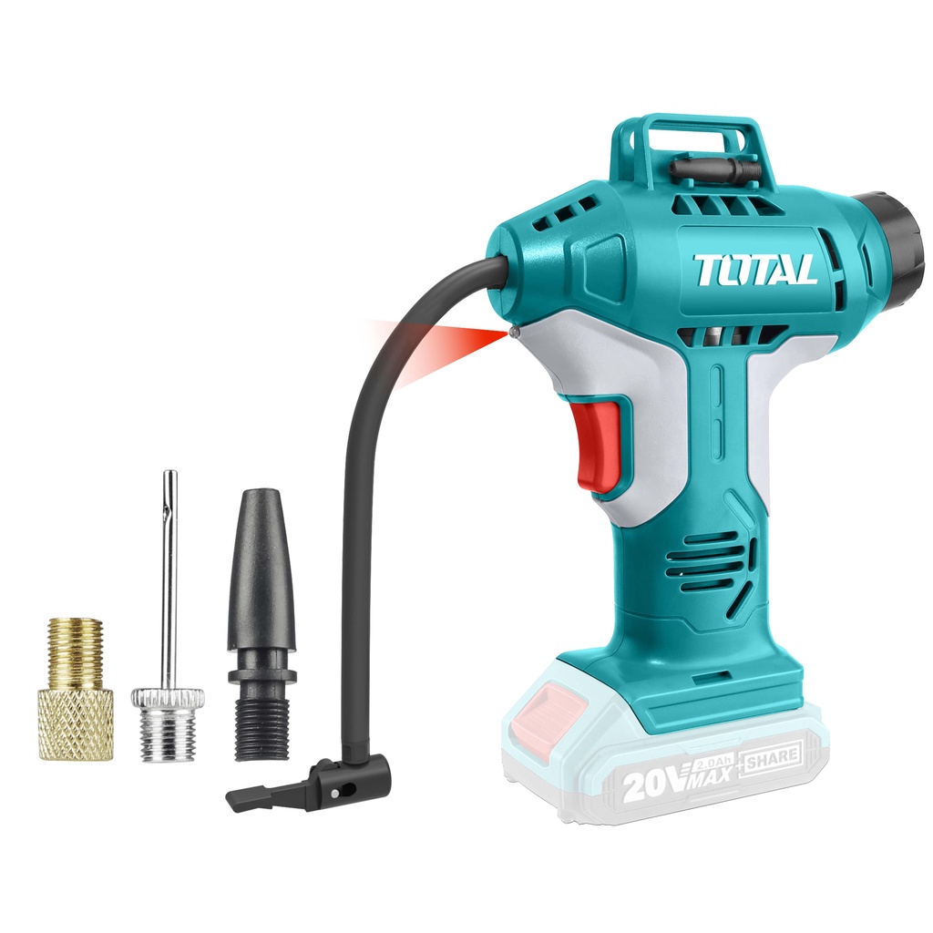 Máy bơm hơi cầm tay tự động dùng pin 20V (không kèm theo pin + sạc) TOTAL TACLI2001