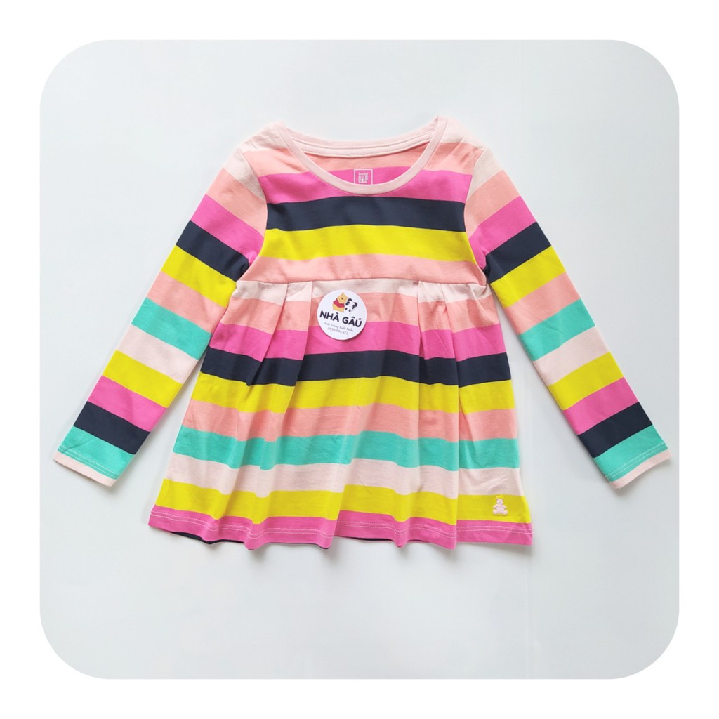 Đầm sọc ngang nhiều màu cho bé Horizontal stripes of many colors 3Y NG0433