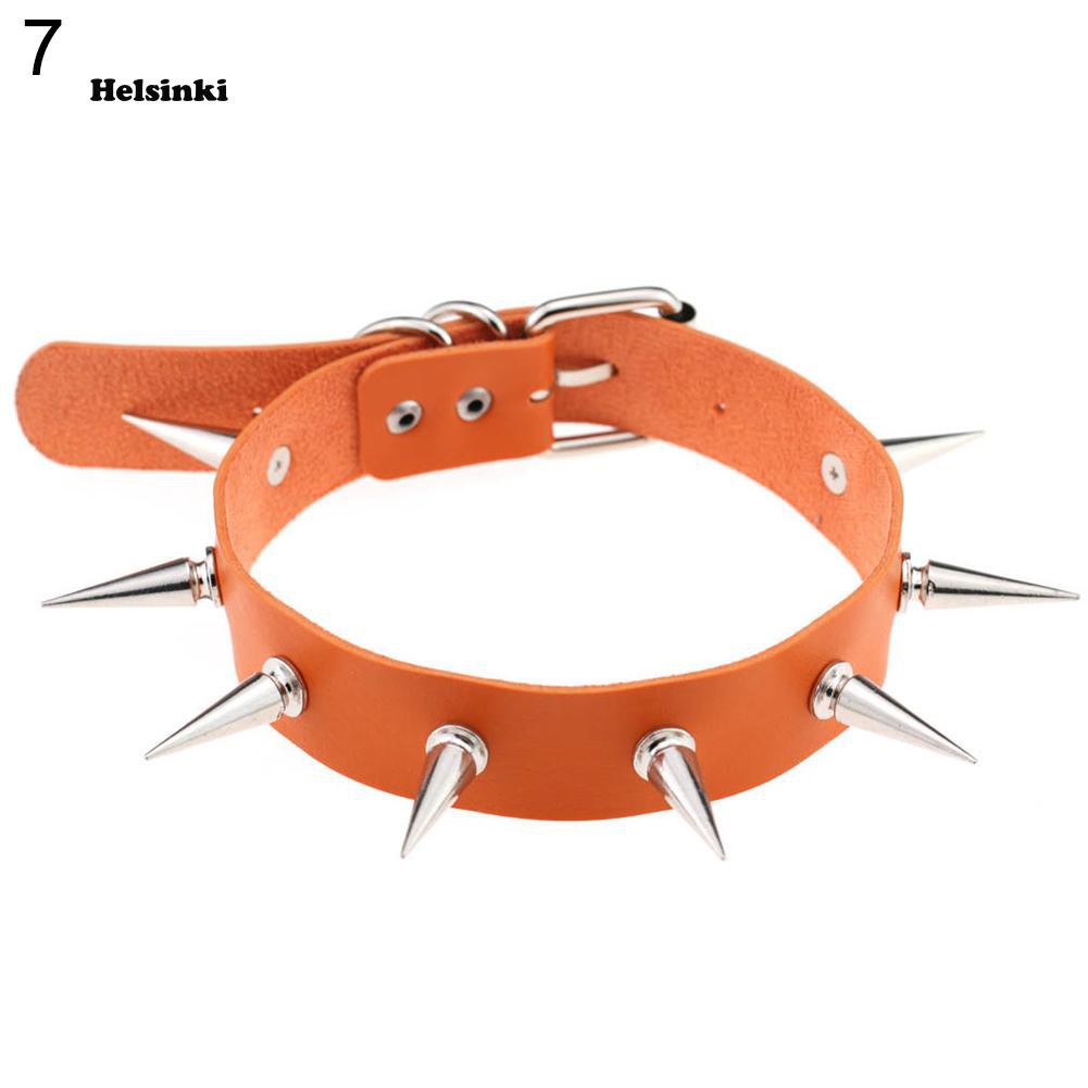 Vòng cổ choker giả da đính đinh tán cho nữ