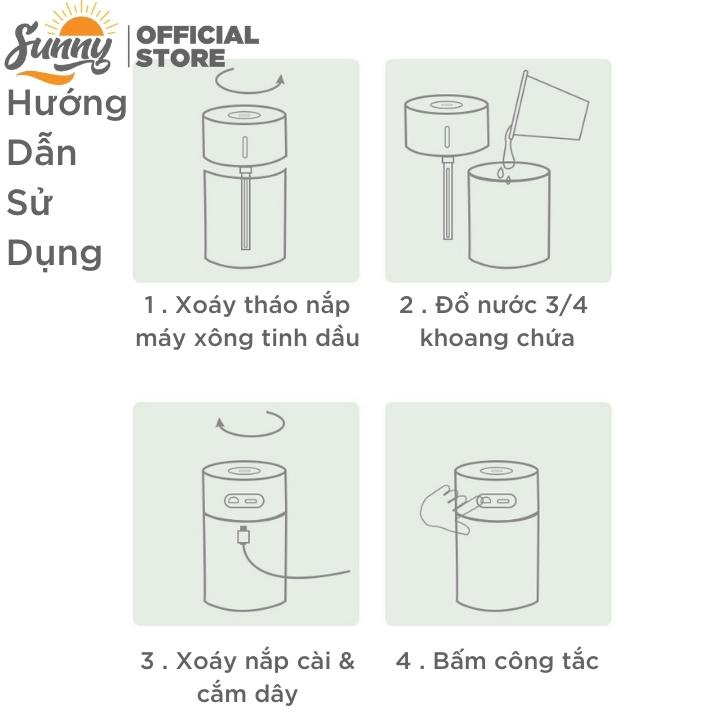 Máy xông tinh dầu kiêm decor đèn ngủ - Máy phun sương tạo ẩm dung tích 260ml MX6