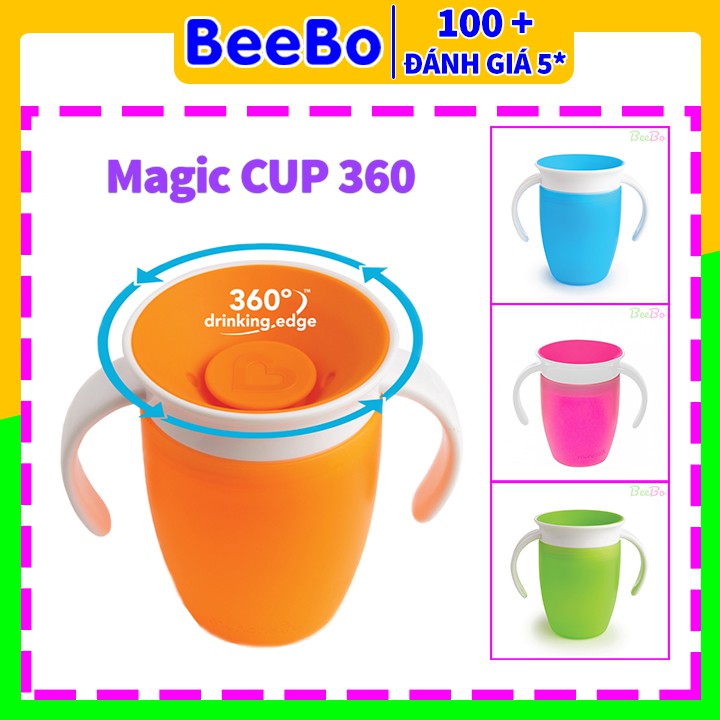 Cốc tập uống nước cho bé chống tràn Magic Cup 360º có tay cầm tiện lợi chất liệu PP & TPE mềm cao cấp an toàn cho bé