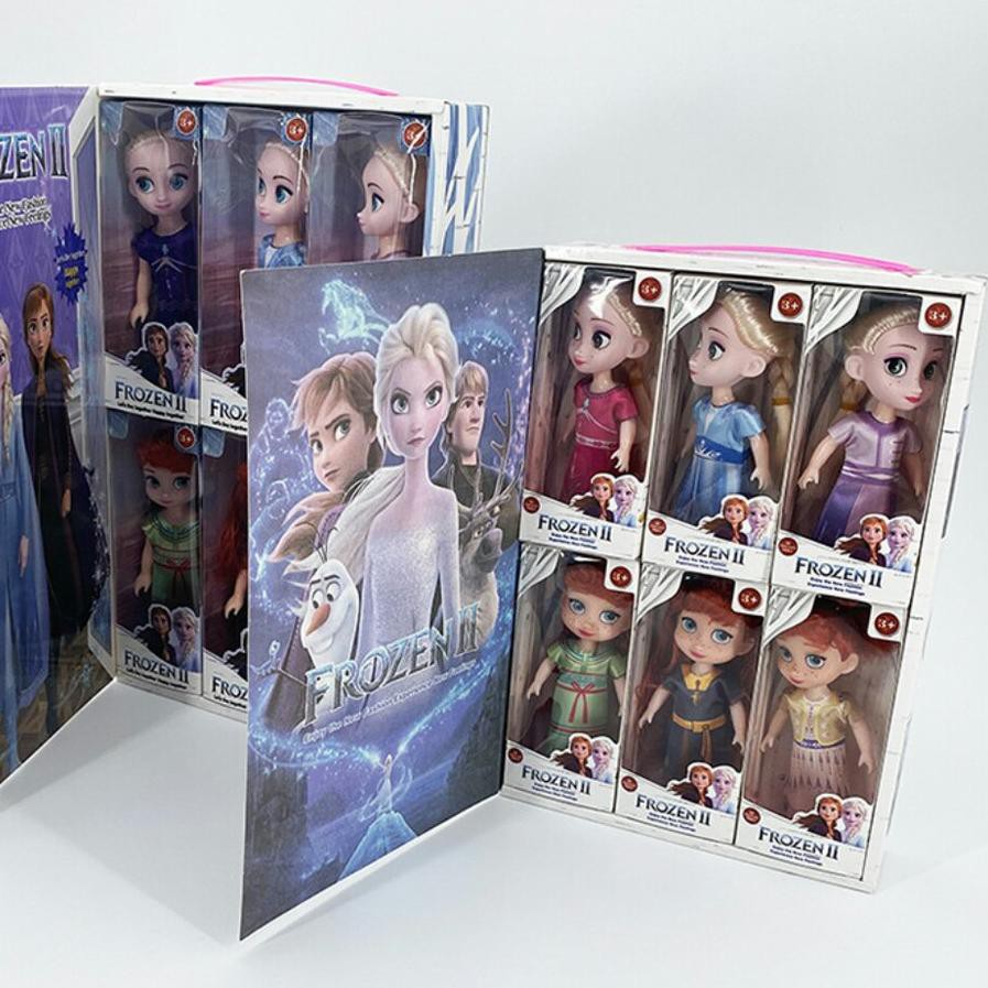 Bộ 6 Búp Bê Barbie Elsa / Anna Contents Trong Phim Frozen