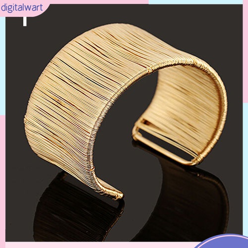 {digitalwart} Vòng Đeo Cánh Tay Dạng Mở Bằng Hợp Kim Màu Vàng / Bạc Phong Cách Punk Handmade Dành Cho Nữ