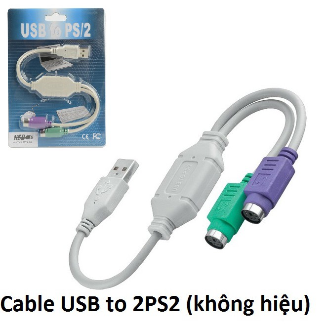 CÁP CHUYỂN ĐỔI TỪ MÁY TÍNH CỔNG USB SANG CỔNG PS2 CỦA BÀN PHÍM , CHUỘT PS2 LOẠI THƯỜNG ( KHÔNG HIỆU ) USB -> PS2