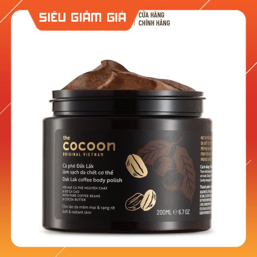 [FREE SHIP-HÀNG CHÍNH HÃNG] Cà phê Đắk Lắk làm sạch da chết cơ thể Cocoon 200ml | BigBuy360 - bigbuy360.vn