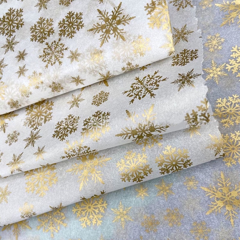 Giấy Pelure Hoạ Tiết Hoa Tuyết Vàng Size 50*70cm