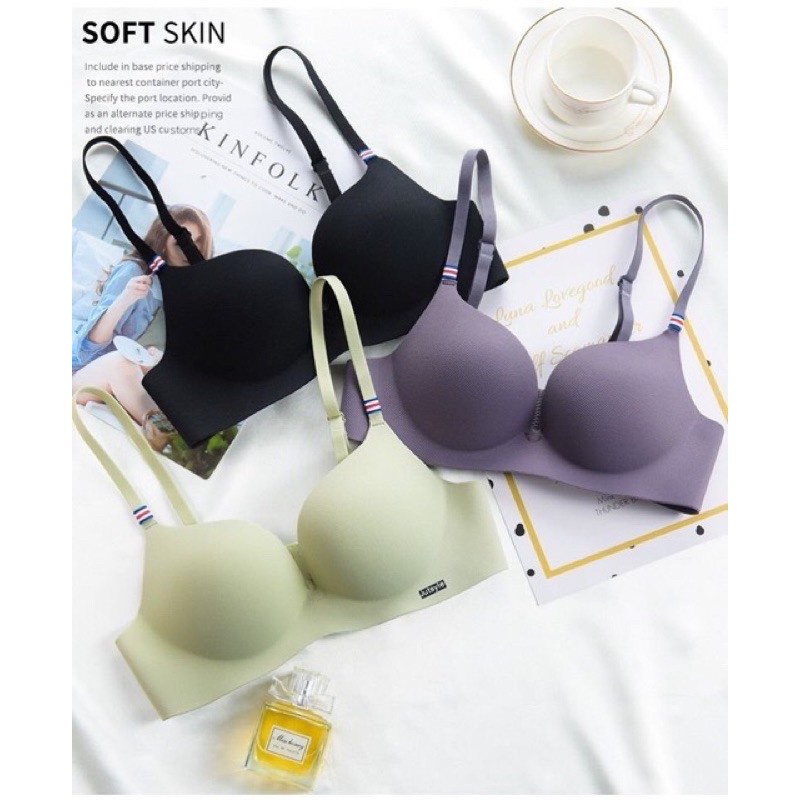 Áo lót su pháp đệm dày không gọng thông hơi 2403 - Moon Underwear