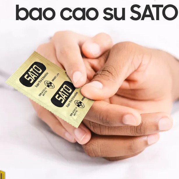 Bao cao su SATO- 100% Cao su tự nhiên siêu mỏng 0,049mm (Hộp 12 bao)