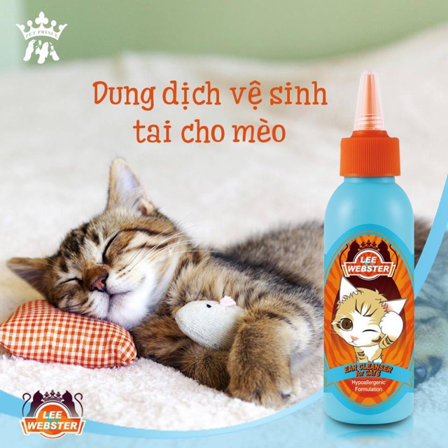 Dung dịch vệ sinh tai cho mèo Lee&amp;Webster 130ml
