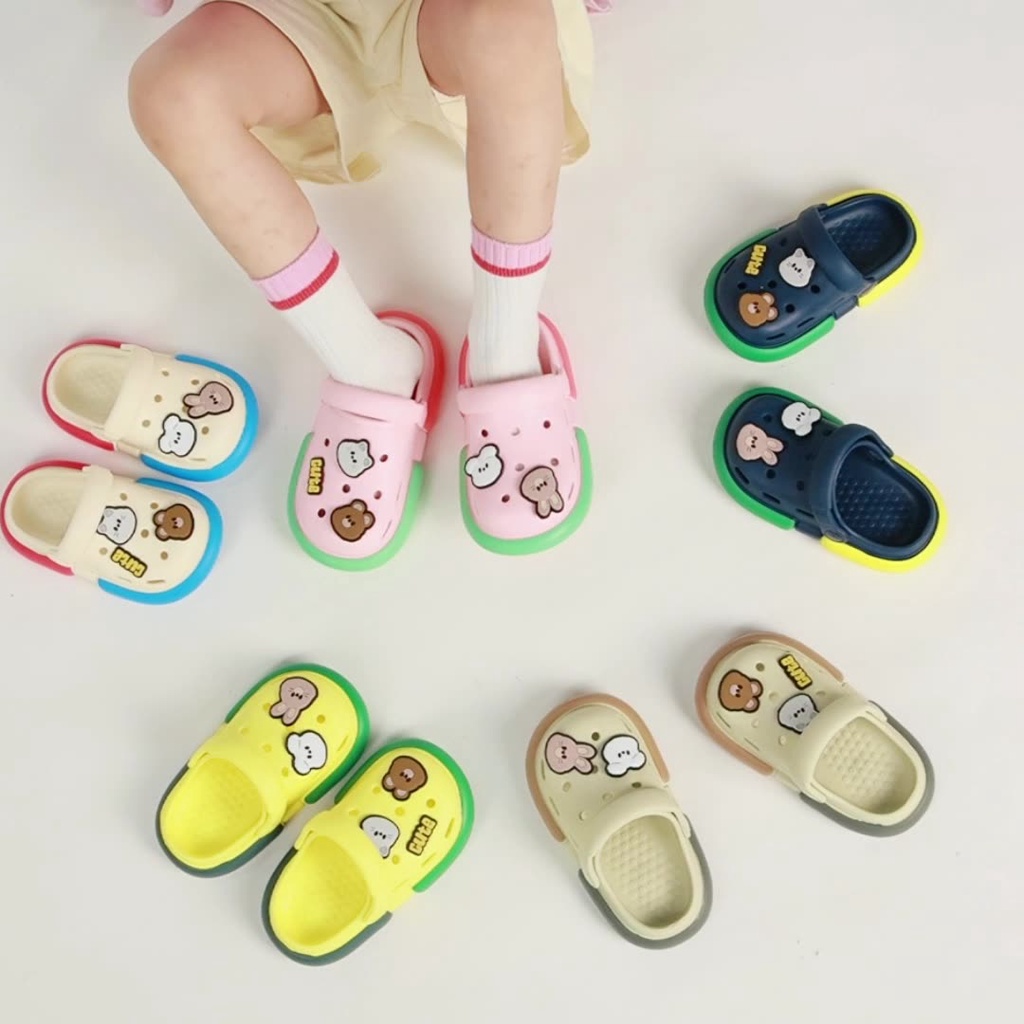 Dép Cho Bé RIGHT EURO BF-7702 Họa Tiết Đáng Yêu Sục Cross Cho Bé Trai Bé Gái Siêu Nhẹ Chống Trượt Chống Thấm