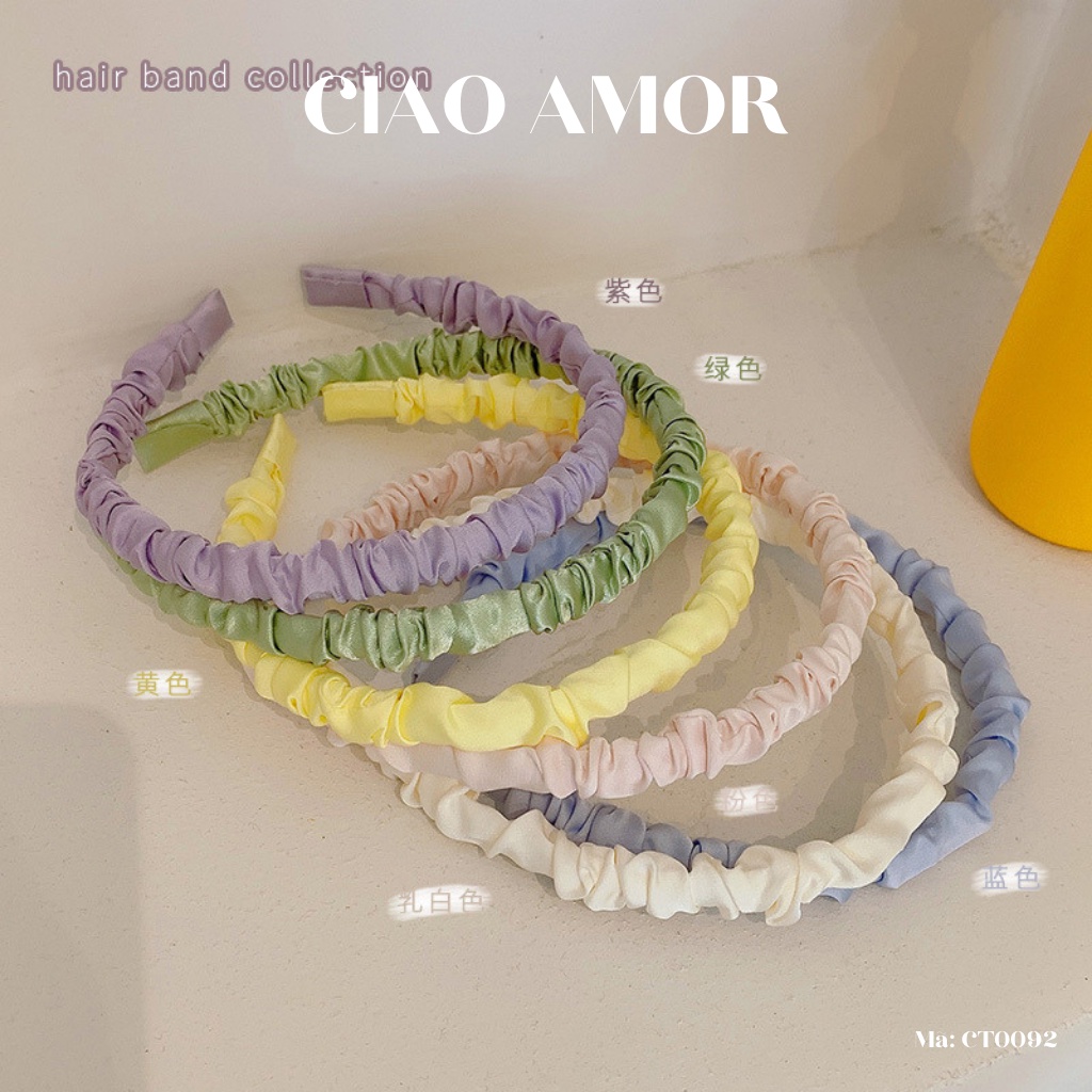 Cài tóc nữ, băng đô vải nhún sắc màu Phụ kiện tóc Ciao Amor- CT0092