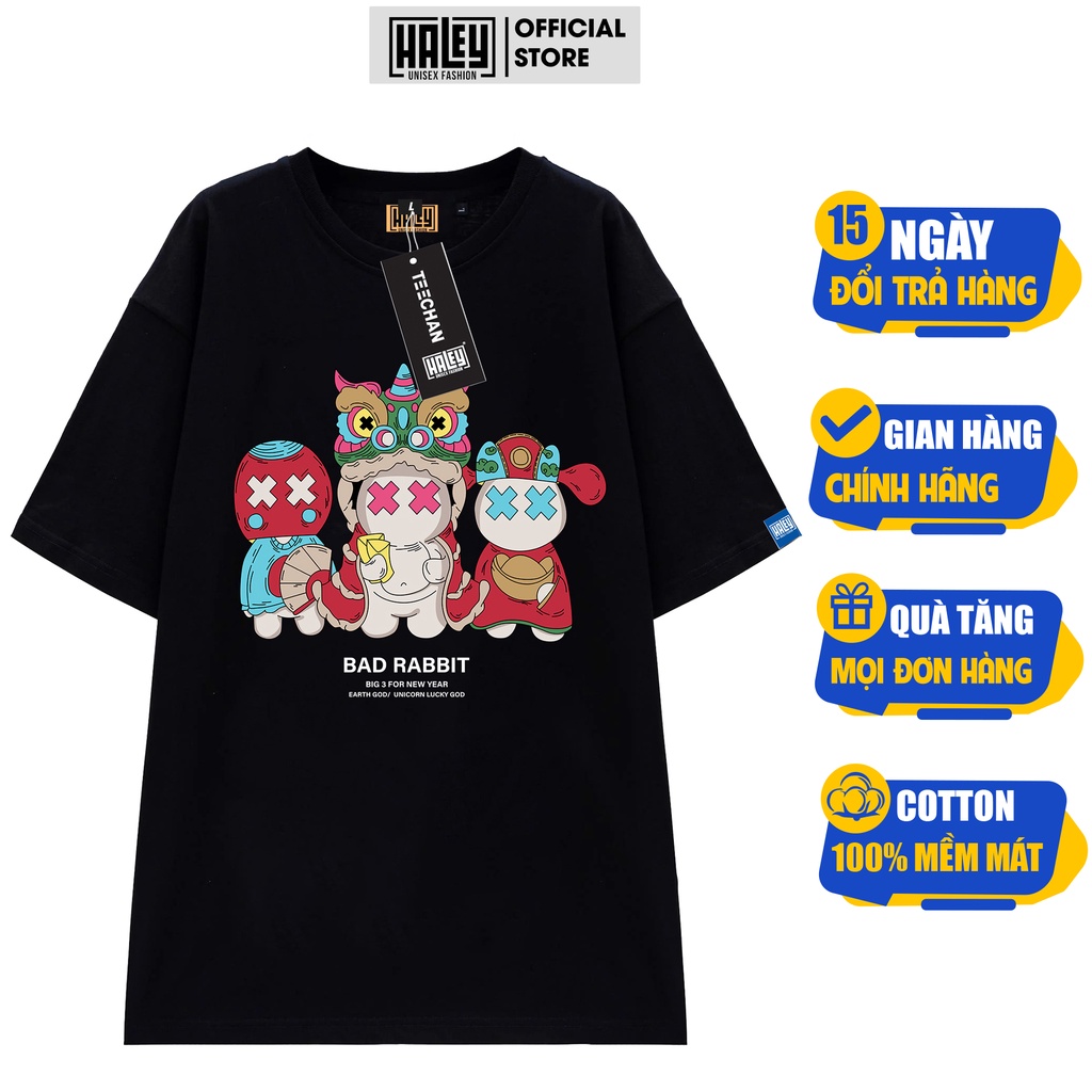 Áo thun Nam Nữ Unisex Form rộng tay lỡ HALEY TN85 street wear Basic cao cấp chất cotton 100% -  phông siêu mát TN85