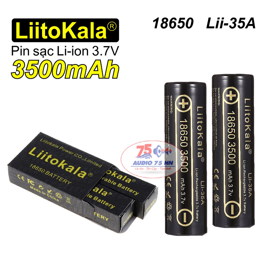 01 viên pin sạc LiitoKala lii-35A Pin lithium 3.7V 18650 dung lượng cao 3500mah cao cấp