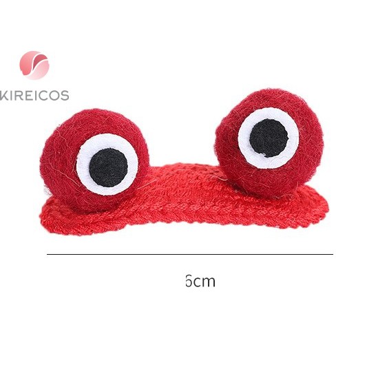 Kẹp Tóc Mái Đan Len Hình 2 Mắt 3D Cute
