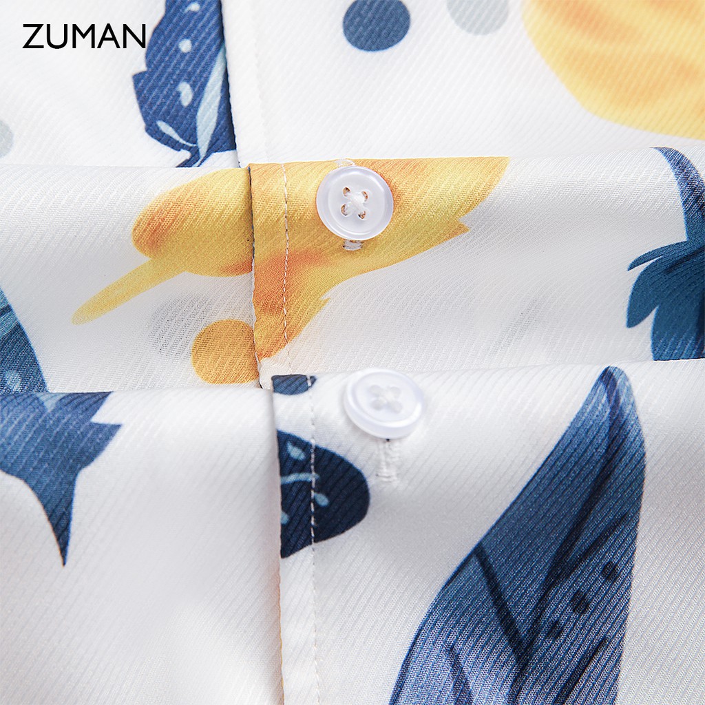 Áo sơ mi họa tiết tay ngắn nam Eagle Feathers ZUMAN  ASM147 form suông, chất lụa vân chéo, thoáng mát, không nhăn | BigBuy360 - bigbuy360.vn