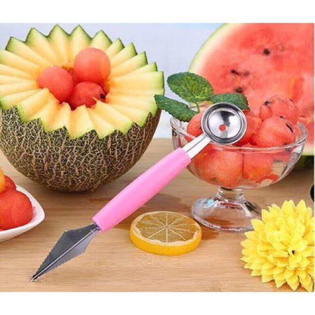 Dụng cụ múc tỉa hoa quả inox 2 đầu