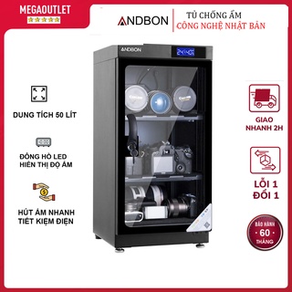 Tủ chống ẩm máy ảnh 50 lít Andbon AD-50C, Tủ hút ẩm máy ảnh 50l ba ngăn công nghệ Nhật Bản - [BH hãng 60 tháng],