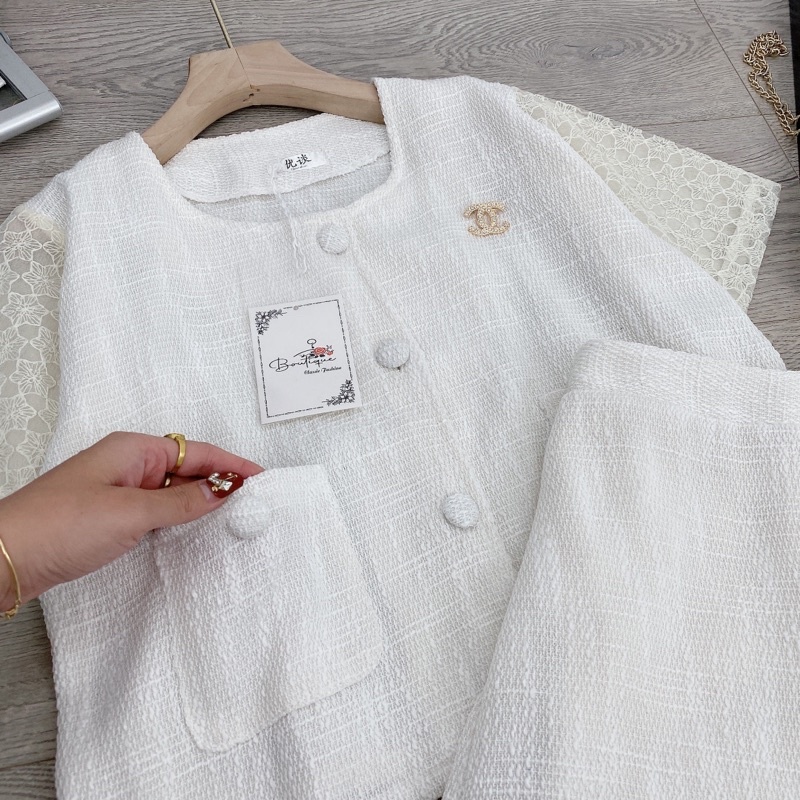 [ 𝐅𝐑𝐄𝐄 𝐒𝐇𝐈𝐏 ] Set dẠ PHỐI REN CHA. NEL VẢI DẠ QC CHUẨN ĐẸP Ạ