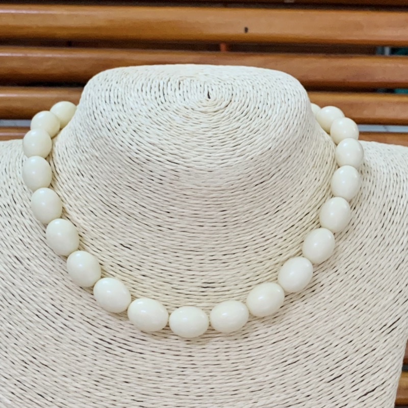 Vòng cổ chuỗi màu trắng Nhựa thời Trang Si Nhật