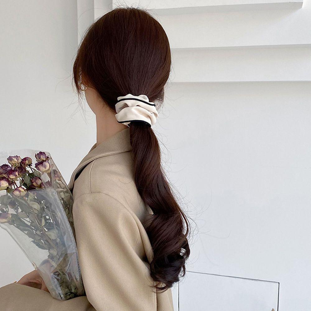 IVORY Dây Buộc Tóc Cao Su Bọc Vải Màu Trơn Đơn Giản Ngọt Ngào Dễ Thương Cho Nữ