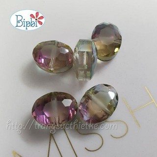 Hạt pha lê bầu dục mặt mờ