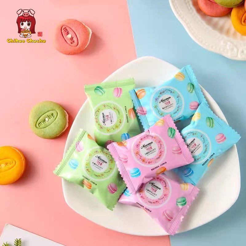 Bánh quy macaroon cookie kem sắc màu - gói 320g