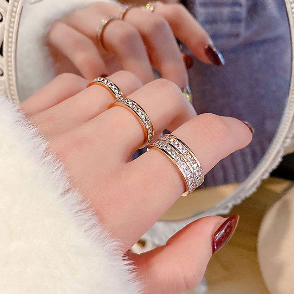 JARRED Nhẫn Cặp Bằng Thép Titan Nhiều Kích Cỡ Phong Cách Hàn Quốc Cổ Điển