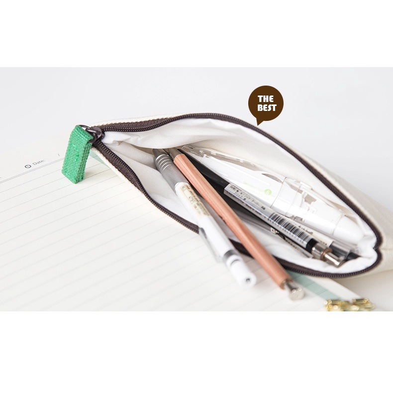 1 Túi Đựng Bút Bằng Cotton Đơn Giản Nhỏ Gọn Dành Cho Học Sinh