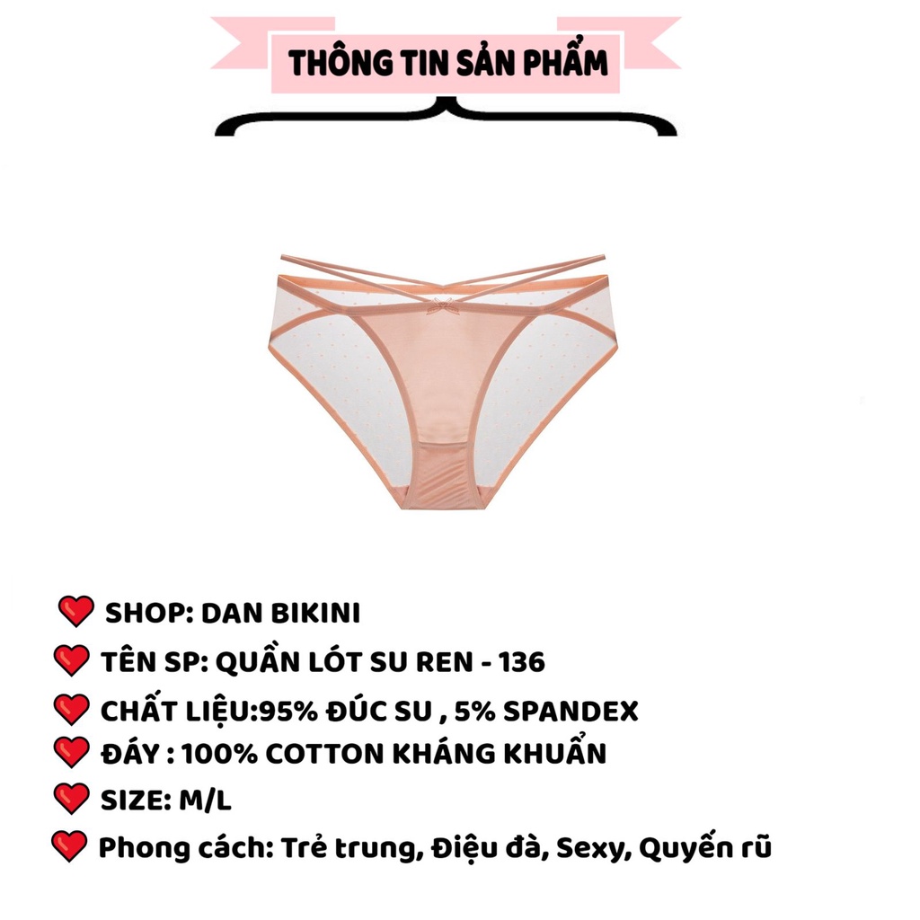 Quần Lót Nữ - Quần Lót Ren Nữ cao cấp thiết kế su lụa phối dây chéo eo thoáng mát dịu dàng sexy MÃ 136