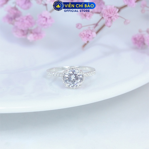 Nhẫn bạc nữ đá tròn new chất liệu bạc S925 thời trang phụ kiện trang sức nữ trẻ trung Viễn Chí Bảo N400400x