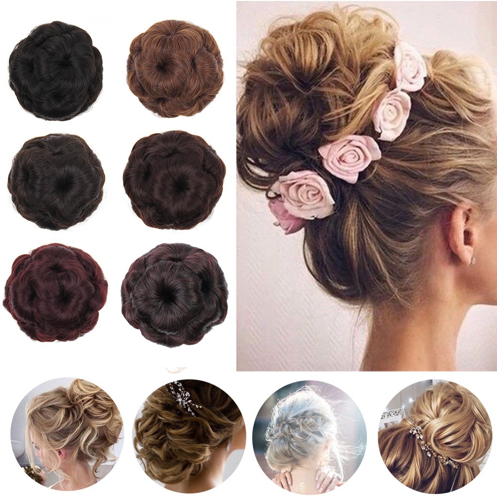 SS 12cm 70G 6 Color Claw Clip In Hair Bun Wave Curly Hair Piece Chignon Updo Cover Hair Extension