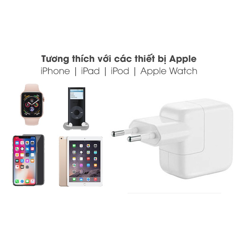 Adapter Sạc 12W Dùng Cho iPhone iPad iPod Apple MGN03 Trắng