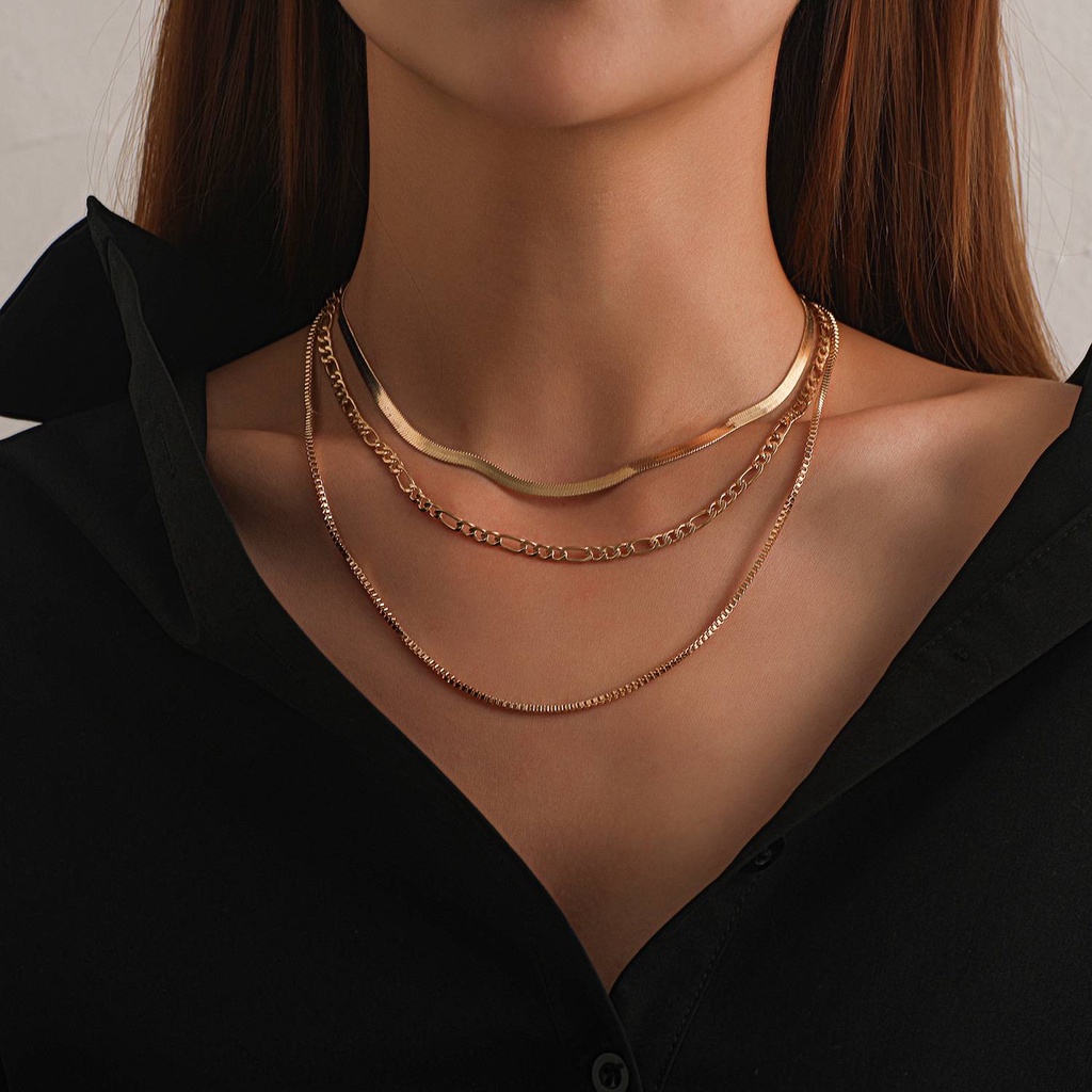 Vòng Cổ Leosoxs Nhiều Lớp Phong Cách Hip Hop Âu Mỹ Cá Tính Cho Phụ Nữ